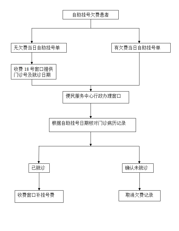 自助挂号欠费取消流程